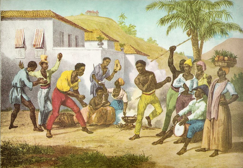 Jogar Capoeira ou Danse de la Guerre de Johann Moritz Rugendas de 1835